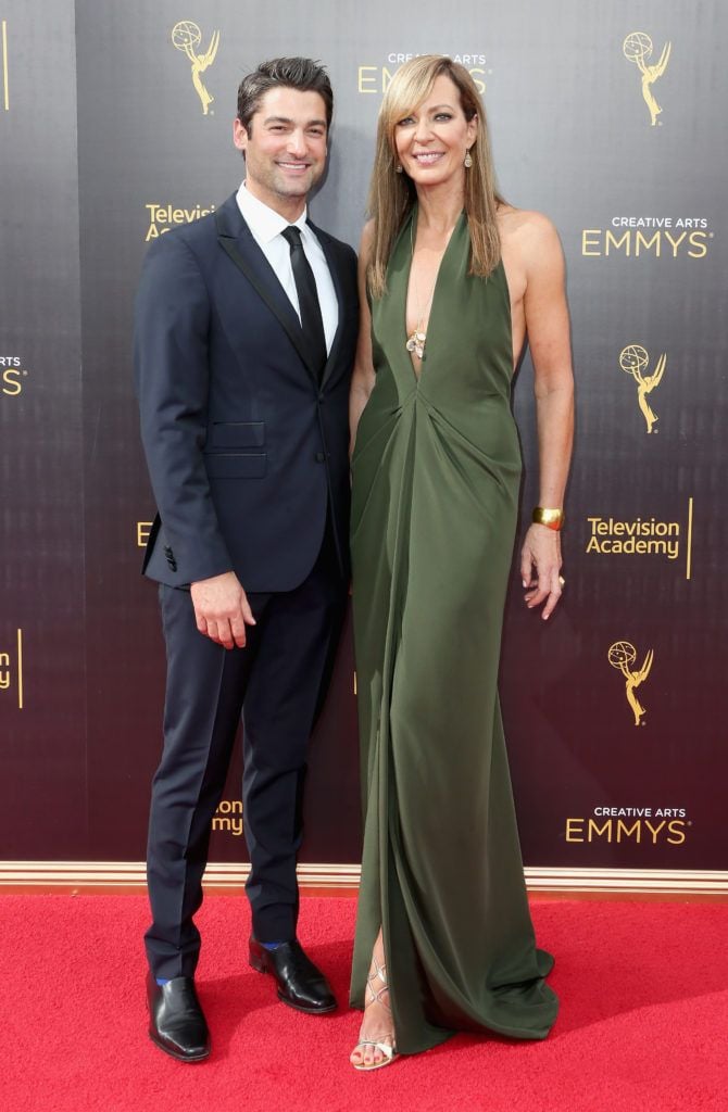 LOS ANGELES, CA - SEPTEMBER 10: Philip Joncas and actress Allison Janney attend the 2016 Creative Arts Emmy Awards at Microsoft Theater on September 10, 2016 in Los Angeles, California.  (Photo by Frederick M. Brown/Getty Images)