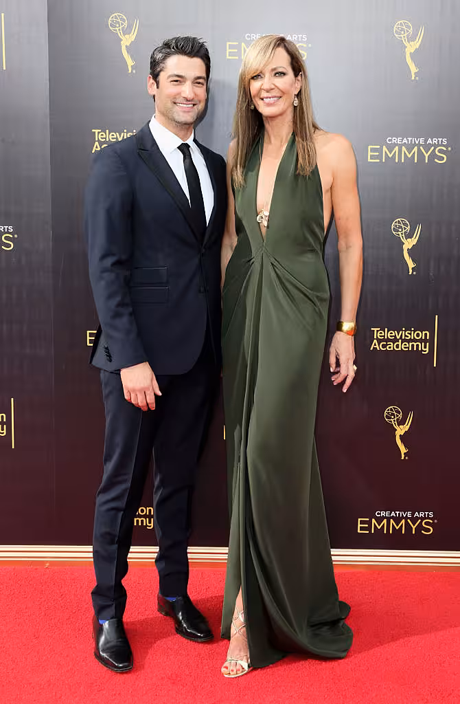 LOS ANGELES, CA - SEPTEMBER 10: Philip Joncas and actress Allison Janney attend the 2016 Creative Arts Emmy Awards at Microsoft Theater on September 10, 2016 in Los Angeles, California.  (Photo by Frederick M. Brown/Getty Images)