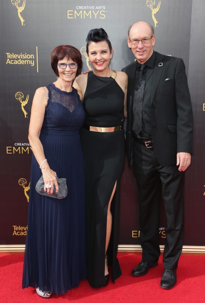 LOS ANGELES, CA - SEPTEMBER 10:  Makeup artist Zoe Hay (C) attends the 2016 Creative Arts Emmy Awards at Microsoft Theater on September 10, 2016 in Los Angeles, California.  (Photo by Frederick M. Brown/Getty Images)