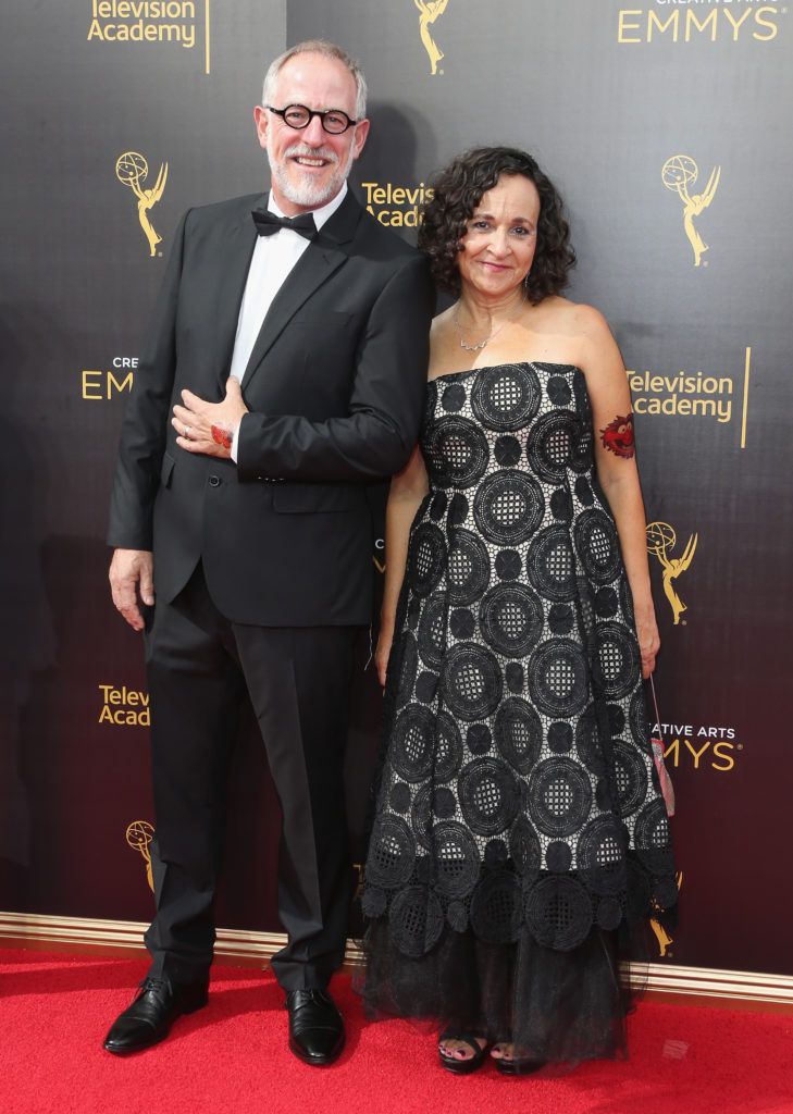 LOS ANGELES, CA - SEPTEMBER 10:  Set decorator Don Diers and production designer Denise Pizzini attend the 2016 Creative Arts Emmy Awards at Microsoft Theater on September 10, 2016 in Los Angeles, California.  (Photo by Frederick M. Brown/Getty Images)