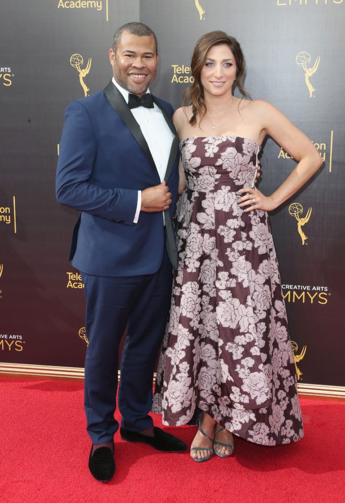 LOS ANGELES, CA - SEPTEMBER 11:  Actor Jordan Peele and Chelsea Peretti attend the 2016 Creative Arts Emmy Awards at Microsoft Theater on September 11, 2016 in Los Angeles, California.  (Photo by Frederick M. Brown/Getty Images)
