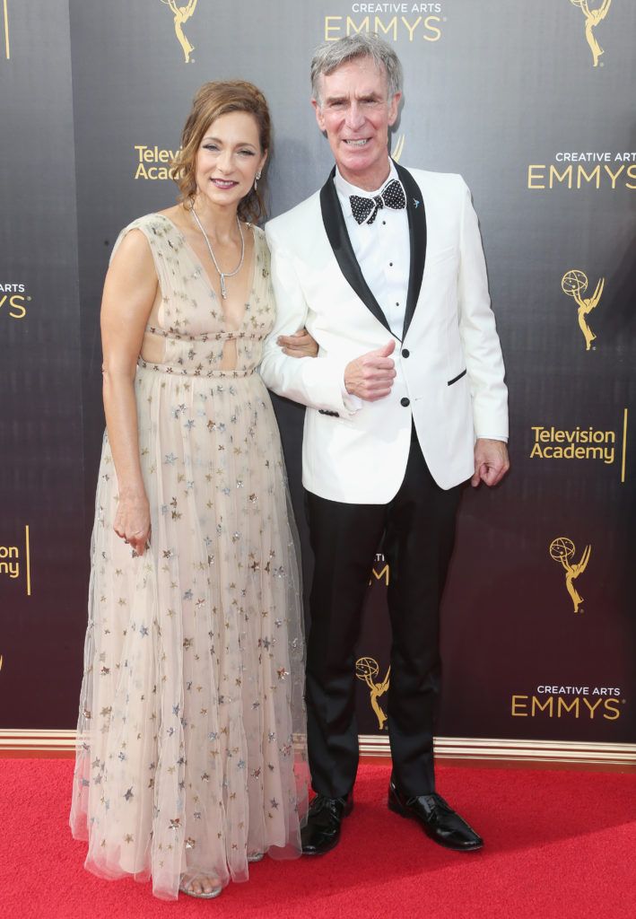LOS ANGELES, CA - SEPTEMBER 11:  Helen Matsos and Bill Nye attend the 2016 Creative Arts Emmy Awards at Microsoft Theater on September 11, 2016 in Los Angeles, California.  (Photo by Frederick M. Brown/Getty Images)