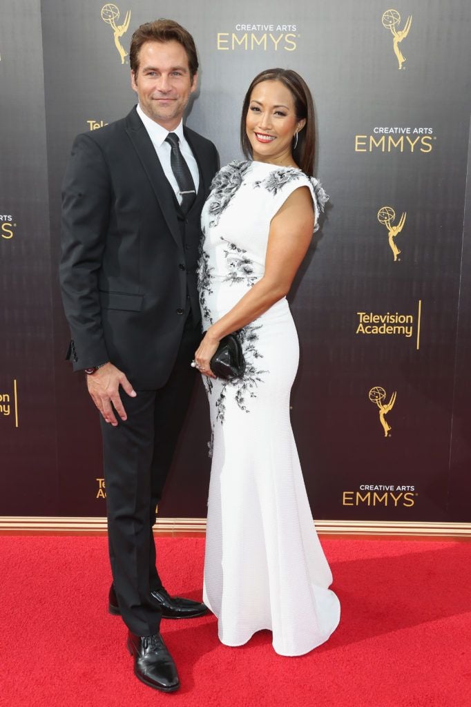 LOS ANGELES, CA - SEPTEMBER 11:  Actor Robb Derringer and TV personality Carrie Ann Inaba attend the 2016 Creative Arts Emmy Awards at Microsoft Theater on September 11, 2016 in Los Angeles, California.  (Photo by Frederick M. Brown/Getty Images)