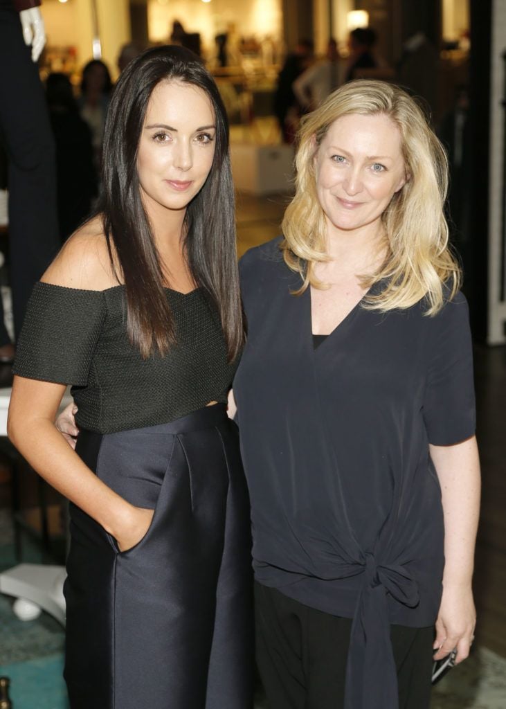 Laura Toner and Sinead Keenan  at the launch of Peter O Brien for Arnotts collection and the Arnotts Autumn Winter 2016 launch (Photo by Kieran Harnett).