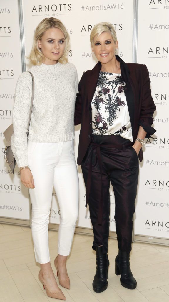 Lauren McDonald and Lisa Fitzpatrick  at the launch of Peter O Brien for Arnotts collection and the Arnotts Autumn Winter 2016 launch (Photo by Kieran Harnett).
