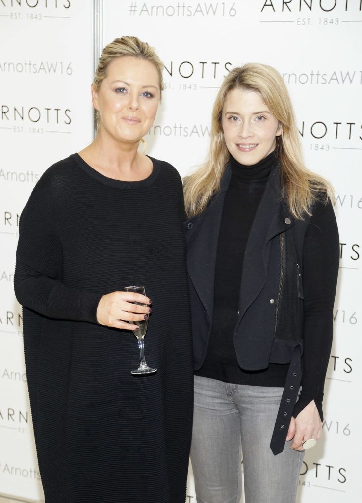Barbara Meade and Alex Donald  at the launch of Peter O Brien for Arnotts collection and the Arnotts Autumn Winter 2016 launch (Photo by Kieran Harnett).