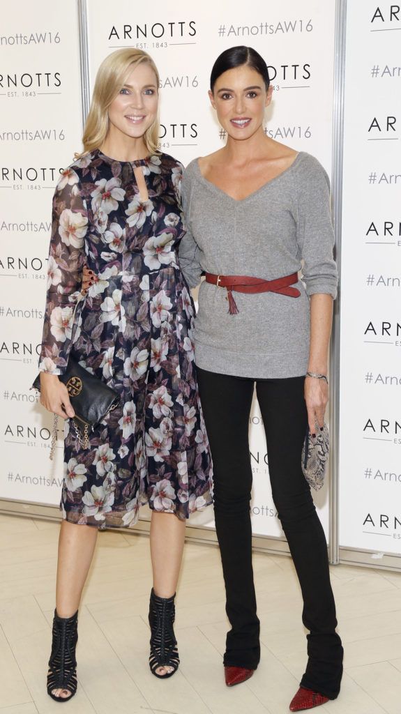 Sarah McGovern and Ruth Griffin  at the launch of Peter O Brien for Arnotts collection and the Arnotts Autumn Winter 2016 launch (Photo by Kieran Harnett).