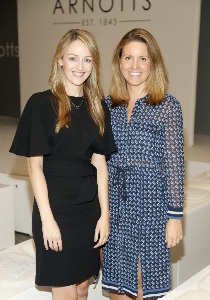 Natalie Burke and Sarah Williams  at the launch of Peter O Brien for Arnotts collection and the Arnotts Autumn Winter 2016 launch (Photo by Kieran Harnett).