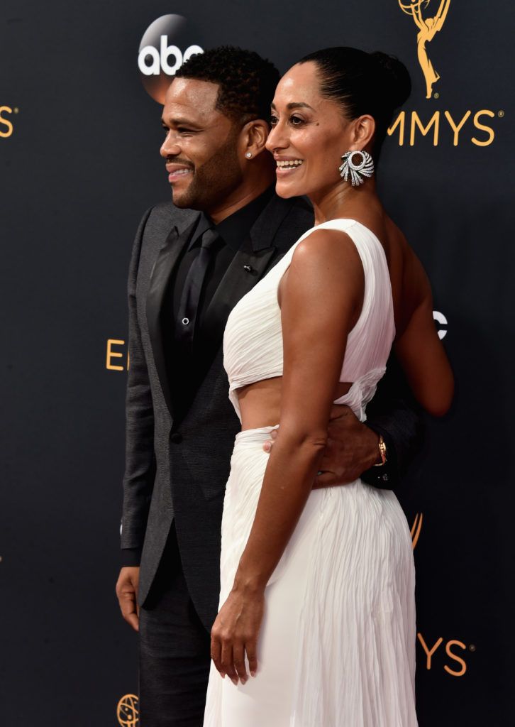 Actors Anthony Anderson and Tracee Ellis Ross attend the 68th Annual Primetime Emmy Awards at Microsoft Theater on September 18, 2016 in Los Angeles, California.  (Photo by Alberto E. Rodriguez/Getty Images)