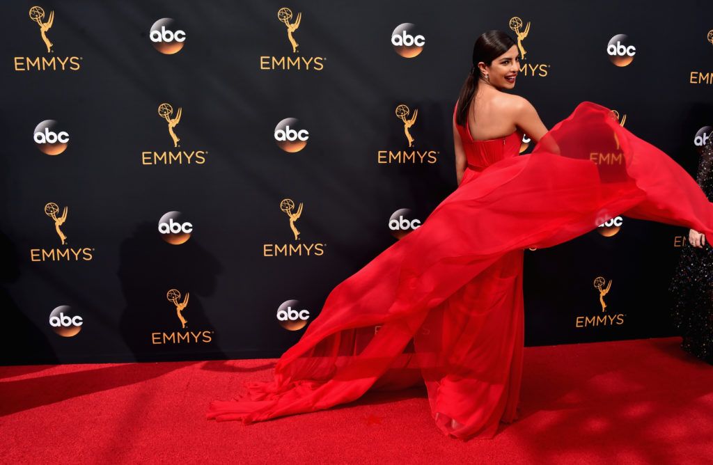 Actress Priyanka Chopra attends the 68th Annual Primetime Emmy Awards at Microsoft Theater on September 18, 2016 in Los Angeles, California.  (Photo by Alberto E. Rodriguez/Getty Images)