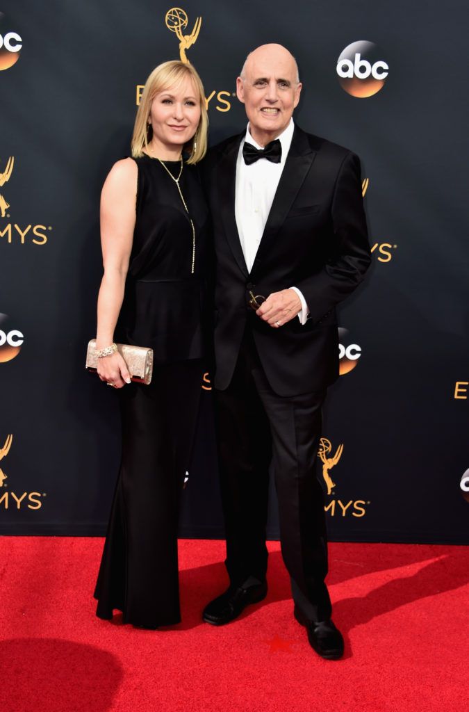 Actors Kasia Ostlun (L) and Jeffrey Tambor attend the 68th Annual Primetime Emmy Awards at Microsoft Theater on September 18, 2016 in Los Angeles, California.  (Photo by Alberto E. Rodriguez/Getty Images)