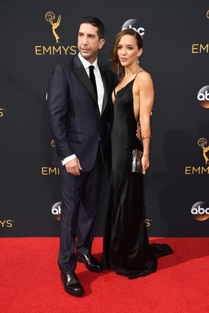  Actor David Schwimmer (L) and Zoe Buckma attends the 68th Annual Primetime Emmy Awards at Microsoft Theater on September 18, 2016 in Los Angeles, California.  (Photo by Frazer Harrison/Getty Images)
