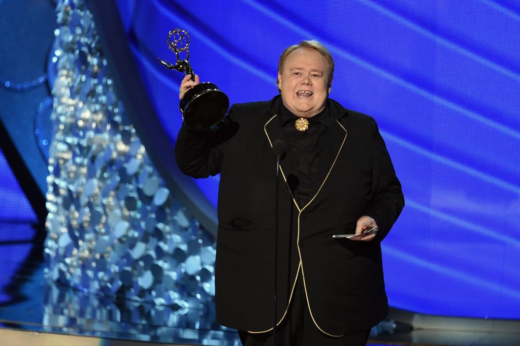 Actor Louie Anderson accepts Outstanding Supporting Actor in a Comedy Series for 'Baskets' onstage during the 68th Annual Primetime Emmy Awards at Microsoft Theater on September 18, 2016 in Los Angeles, California.  (Photo by Kevin Winter/Getty Images)