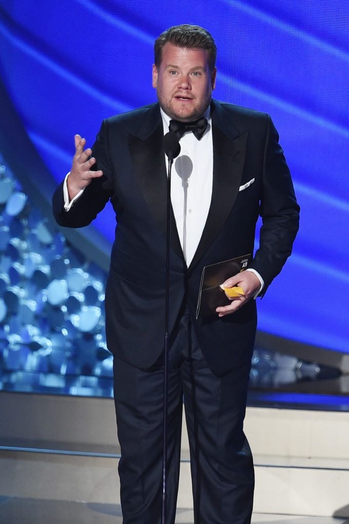TV personality James Corden speaks onstage during the 68th Annual Primetime Emmy Awards at Microsoft Theater on September 18, 2016 in Los Angeles, California.  (Photo by Kevin Winter/Getty Images)