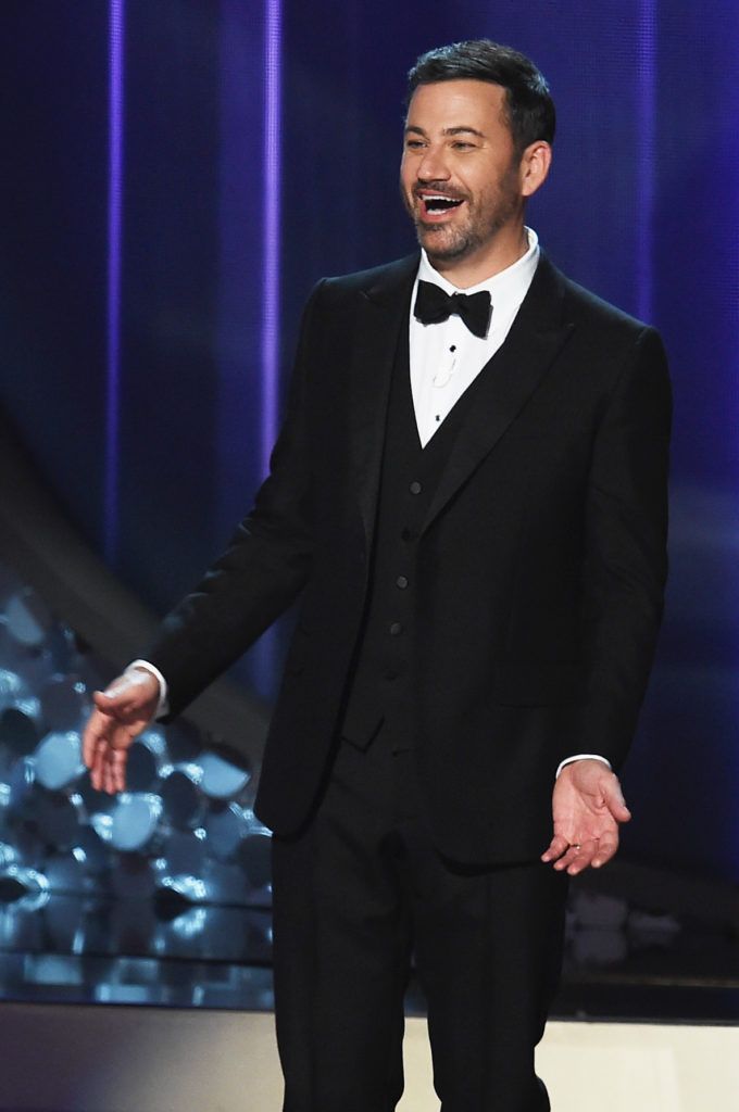 Host Jimmy Kimmel speaks onstage during the 68th Annual Primetime Emmy Awards at Microsoft Theater on September 18, 2016 in Los Angeles, California.  (Photo by Kevin Winter/Getty Images)