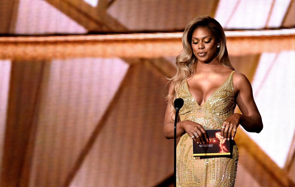 Actress Laverne Cox speaks onstage during the 68th Annual Primetime Emmy Awards at Microsoft Theater on September 18, 2016 in Los Angeles, California.  (Photo by Kevin Winter/Getty Images)