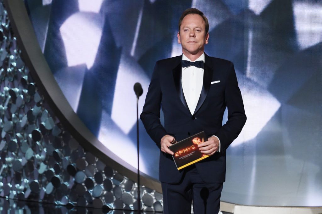 Actor Kiefer Sutherland speaks onstage during the 68th Annual Primetime Emmy Awards at Microsoft Theater on September 18, 2016 in Los Angeles, California.  (Photo by Kevin Winter/Getty Images)