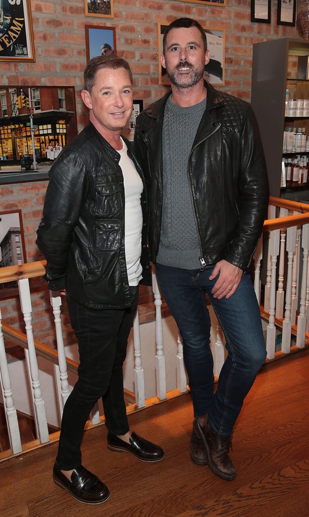 Stephen Kelly and Billy Orr  pictured at the Kiehls reception to launch The Temple Street Hospital Route 66 Challenge at Kiehls on Wicklow Street Dublin. Picture: Brian McEvoy