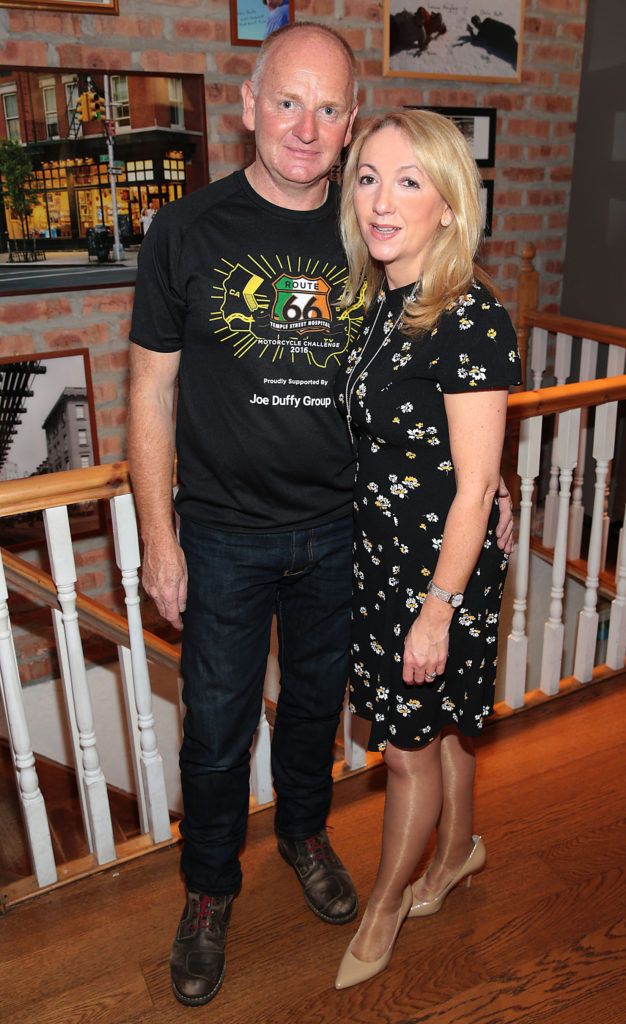 Sean Brennan and Patricia Brennan pictured at the Kiehls reception to launch The Temple Street Hospital Route 66 Challenge at Kiehls on Wicklow Street Dublin. Picture: Brian McEvoy