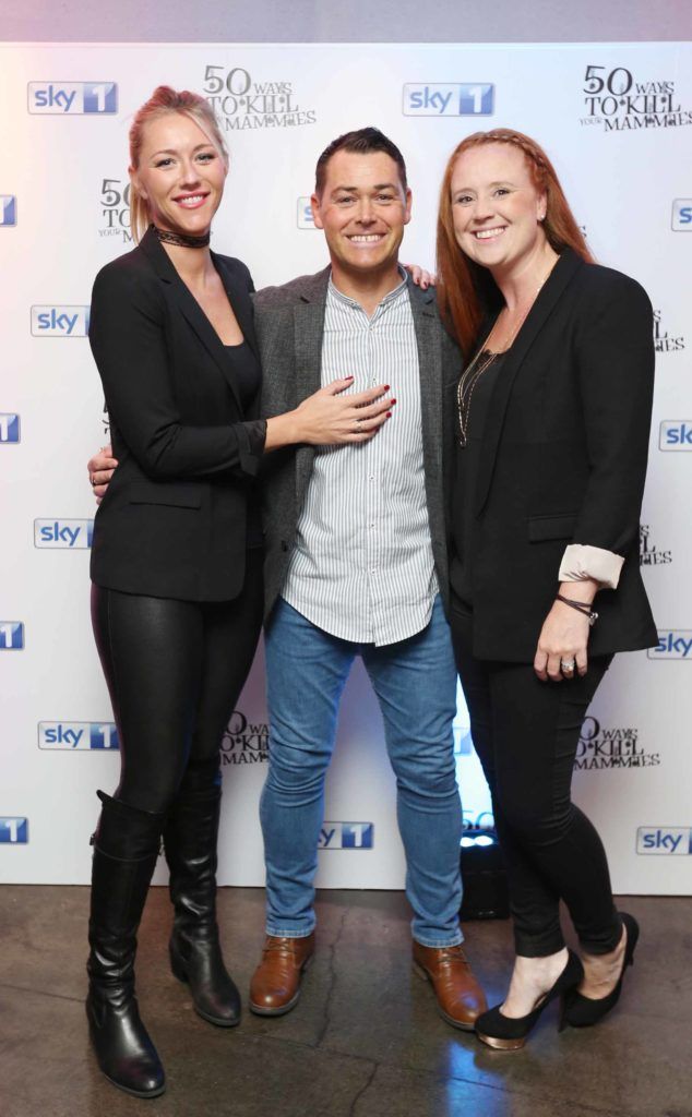 The Dublin premiere of 50 Ways To Kill Your Mammies, Sky 1’s International Emmy award winning show at the IFI, starring Baz and Nancy Ashmawy. Pictured are Rachel Brown, Joseph Brown and Natalie Evans (Photography by Sasko Lazarov/Photocall Ireland).
