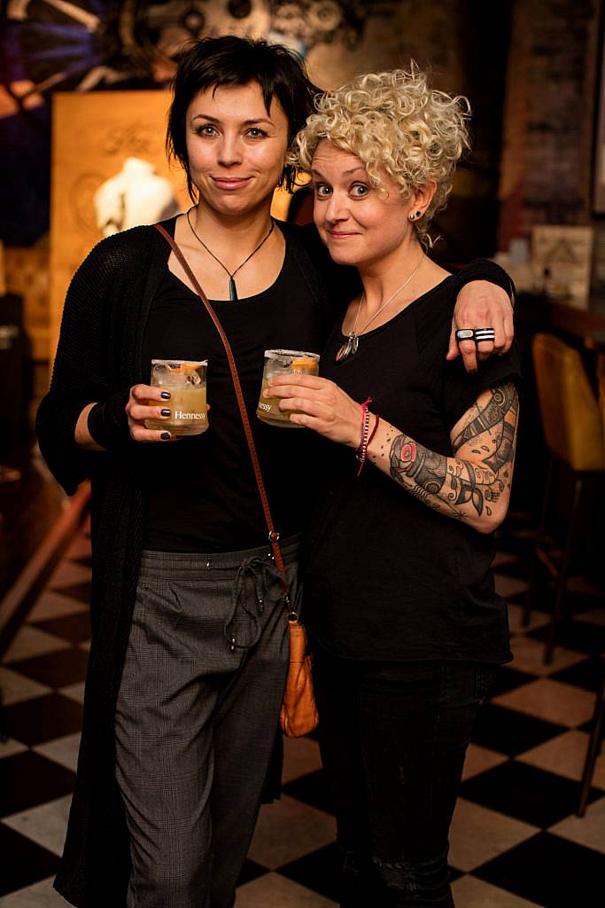 Agata Stoinska and Stace Gill pictured at the launch of Hennessy by Scott Campbell in Camden Exchange. Photo: Anthony Woods