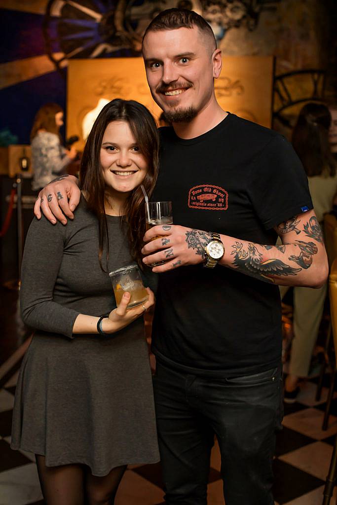 Andrea Camps and Drew Kenny pictured at the launch of Hennessy by Scott Campbell in Camden Exchange. Photo: Anthony Woods