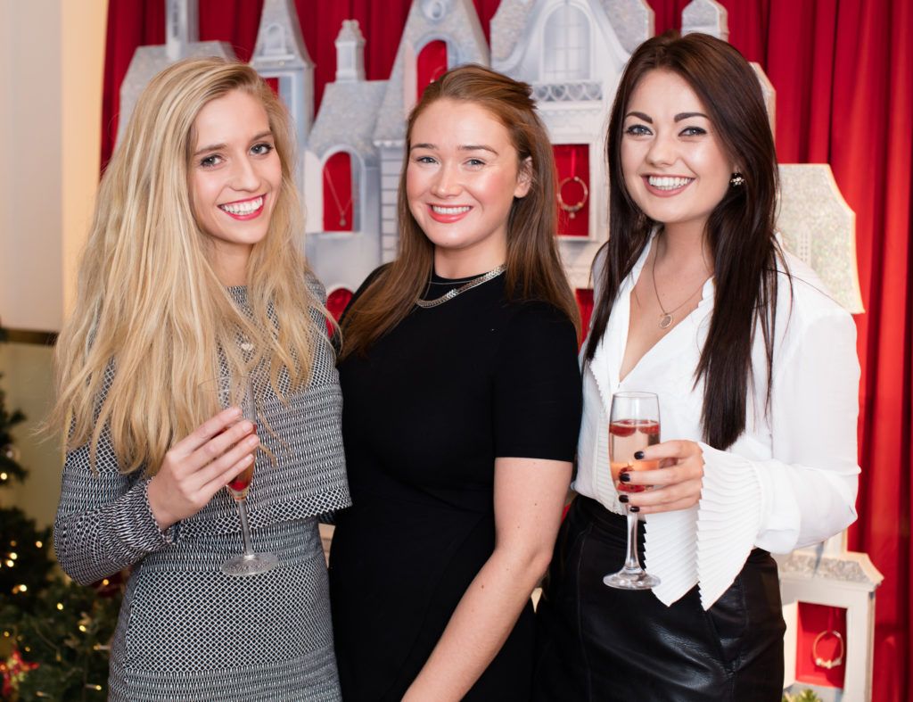 Sharleen Whitney Laura Bugler and Stephanie Whisker pictured at the Pandora Christmas press event which celebrated the launch of the new winter 2016 collection, held at PANDORA's flagship store on Grafton Street on Thursday, 22 September (Photo by Anthony Woods).
