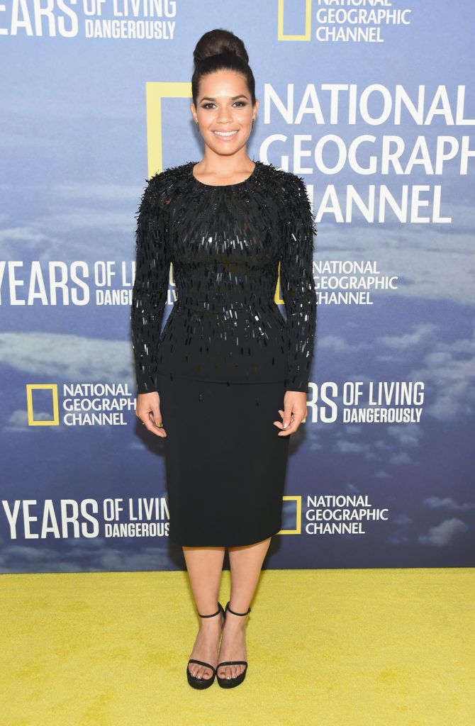 Actress America Ferrera attends National Geographic's "Years Of Living Dangerously" new season world premiere at the American Museum of Natural History on September 21, 2016 in New York City.  (Photo by Michael Loccisano/Getty Images)