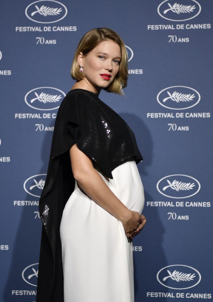 French actress Lea Seydoux poses  as she arrives for a ceremony marking the 70th anniversary of the Cannes International Film Festival on September 20, 2016 in Paris. / AFP / PHILIPPE LOPEZ (Photo by PHILIPPE LOPEZ/AFP/Getty Images)