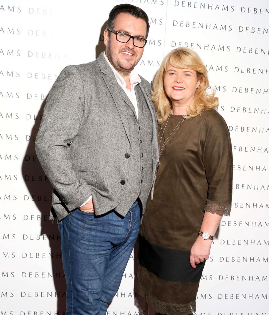 Pictured are Clyde Carroll and Liz Doyle as Debenhams showcased their AW16 collection last night in the stunning back drop of Christ Church Catherdral. Guests sipped on Mc Guigan Frizzante as 1st Options Model took to the Crypt catwalk for a show styled by top stylist Sonja Mohlich. Pic: Marc O'Sullivan