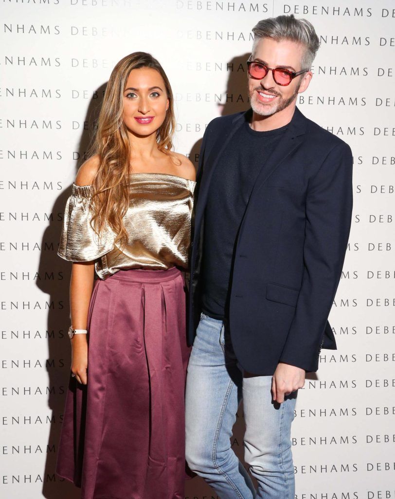 Pictured are Nicky Dunne and Dillon St.Paul as Debenhams showcased their AW16 collection last night in the stunning back drop of Christ Church Catherdral. Guests sipped on Mc Guigan Frizzante as 1st Options Model took to the Crypt catwalk for a show styled by top stylist Sonja Mohlich. Pic: Marc O'Sullivan