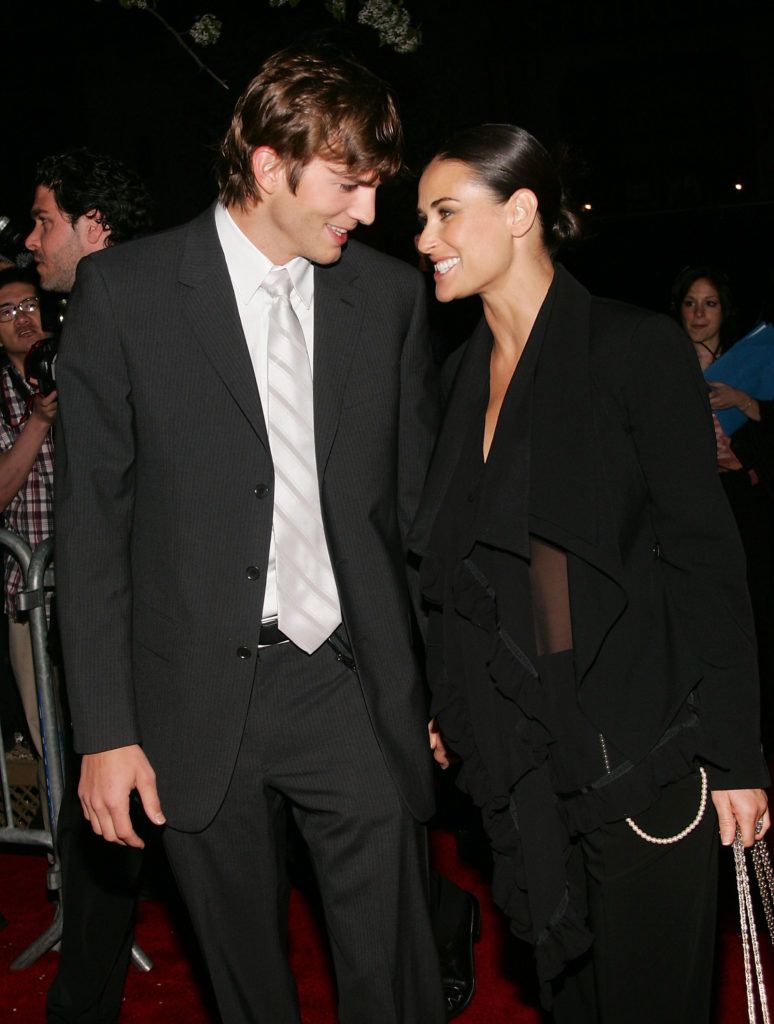 Ashton Kutcher and Demi Moore: The pair had a 16 year age gap but still shocked Hollywood when they announced their split, Ashton even converted to Kabbalah when he was with Demi (Photo by Evan Agostini/Getty Images).