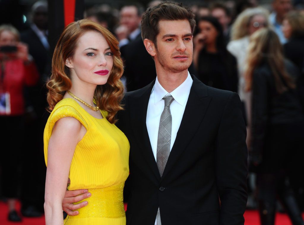 Emma Stone and Andrew Garfield: The fan-favourites were together for three years after starring in 'The Amazing Spider-Man' together. Busy schedules were apparently to blame for the split (Photo by Anthony Harvey/Getty Images).