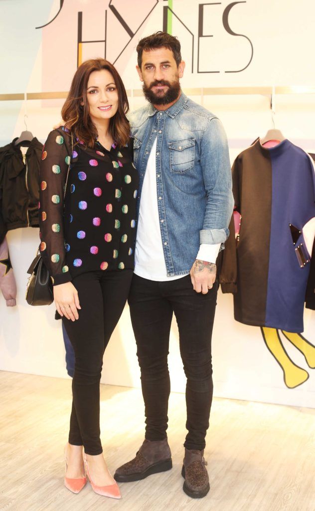 Paul Galvin and Louise Duffy pictured in Dunnes Stores on Grafton Street at the launch of Joanne Hynes first collection for Irish retailer Dunnes Stores this morning. Photo Leon Farrell/Photocall Ireland.