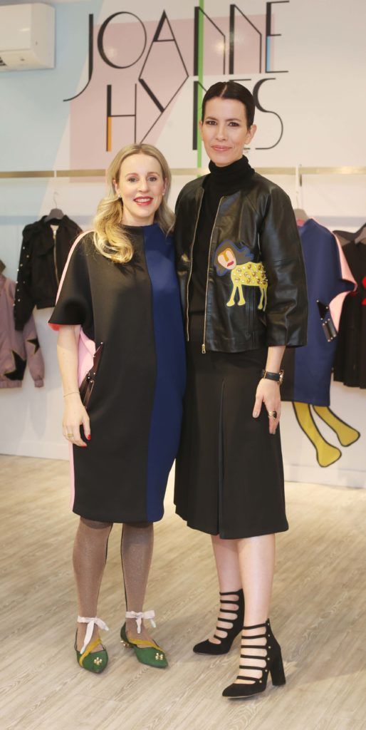 Joanne Hynes and Annemarie O Connor pictured in Dunnes Stores on Grafton Street at the launch of Joanne Hynes first collection for Irish retailer Dunnes Stores this morning. Photo Leon Farrell/Photocall Ireland.
