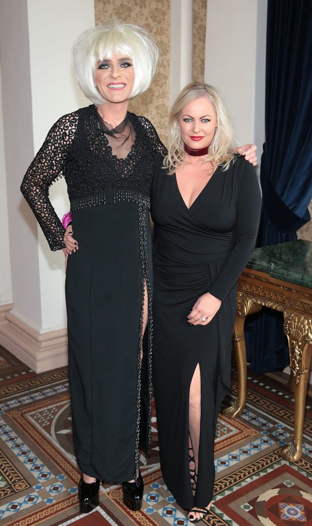Miss Candy and Amanda Brunker at the Etihad Airways 21st Annual International Fashion Lunch in aid of the Rape Crisis Centre at the Westin Hotel, Dublin (Pictures: Brian McEvoy).