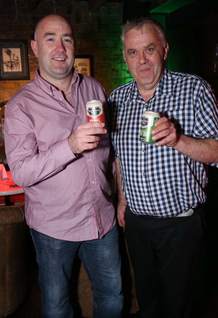 Niall Redmond and Francis O’Leary, pictured at the launch of Franciscan Well Craft Cans Range. Pic. Robbie Reynolds
