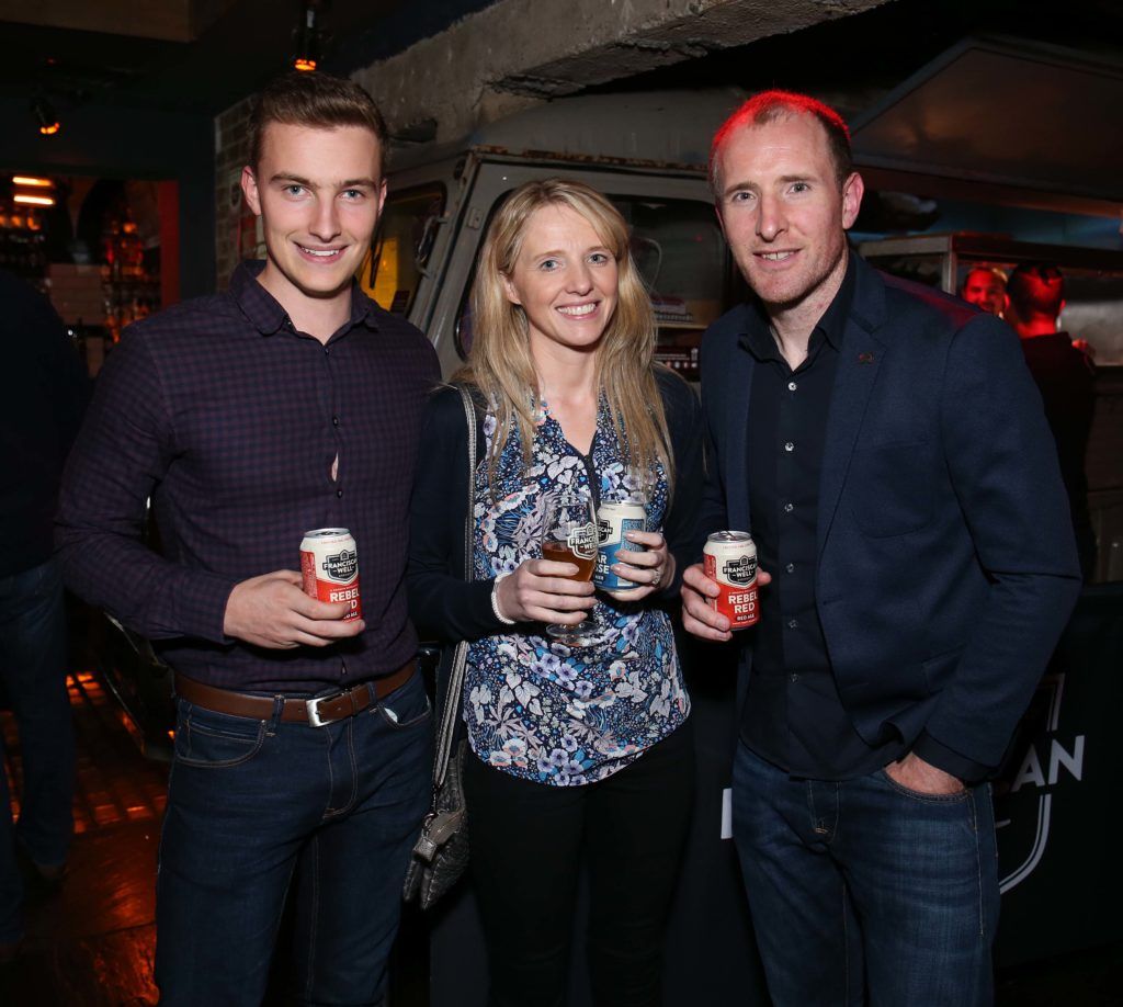 Neil Hubbard with Mairead Cribbin and Ronan O’Hagan, pictured at the launch of Franciscan Well Craft Cans Range. Pic. Robbie Reynolds