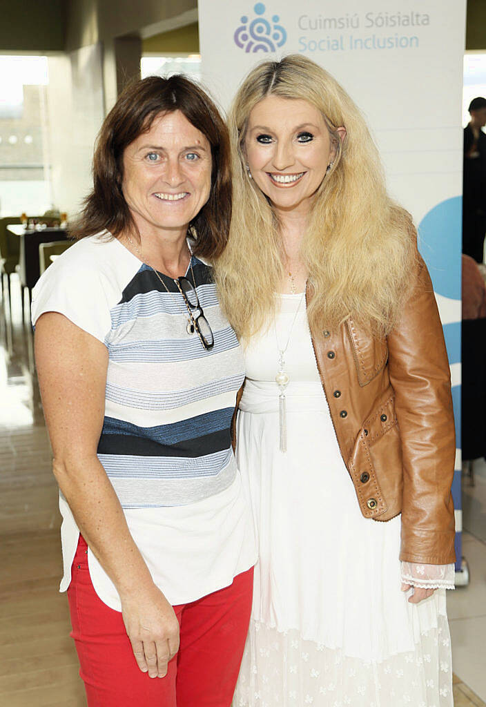 Liz McCarthy & Fiona Healy at the Life Made Fabulous Fashion show hosted by Dublin City Council and Debenhams Ireland, organised as part of Dublin City Council's Social Inclusion Week-photo Kieran Harnett