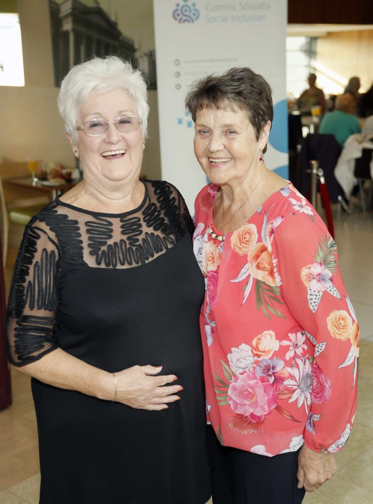 Marie Snee and Deirdre Byrne at the Life Made Fabulous Fashion show hosted by Dublin City Council and Debenhams Ireland, organised as part of Dublin City Council's Social Inclusion Week-photo Kieran Harnett