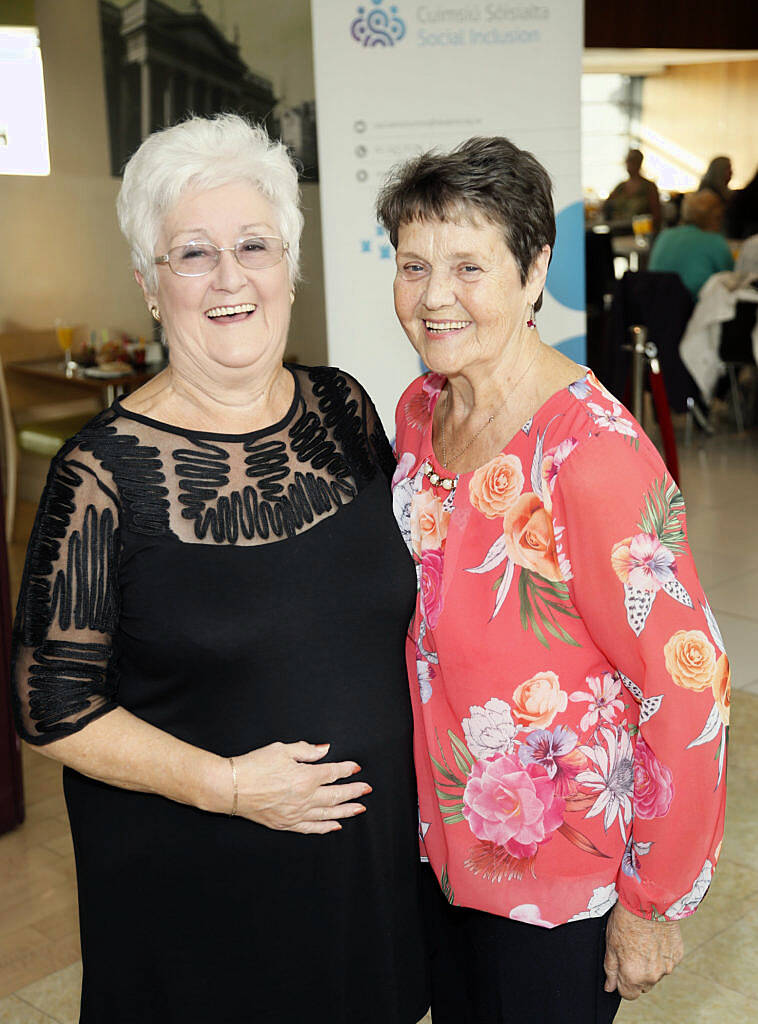 Marie Snee and Deirdre Byrne at the Life Made Fabulous Fashion show hosted by Dublin City Council and Debenhams Ireland, organised as part of Dublin City Council's Social Inclusion Week-photo Kieran Harnett