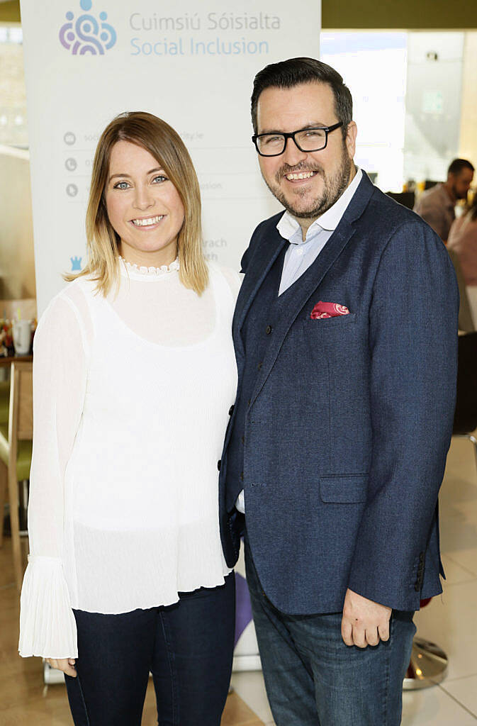 Mary Mooney and Clyde Carroll at the Life Made Fabulous Fashion show hosted by Dublin City Council and Debenhams Ireland, organised as part of Dublin City Council's Social Inclusion Week-photo Kieran Harnett