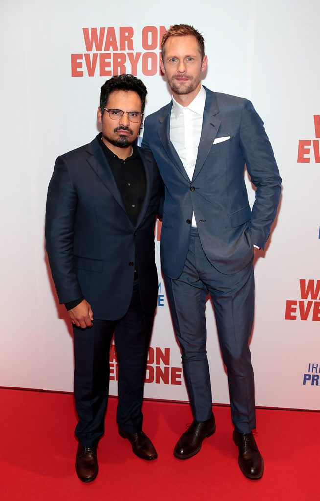 Actors Alexander Skarsgard and Michael Pena pictured at the Irish premiere screening of War On Everyone at the Lighthouse Cinema, Dublin (Pictures: Brian McEvoy).