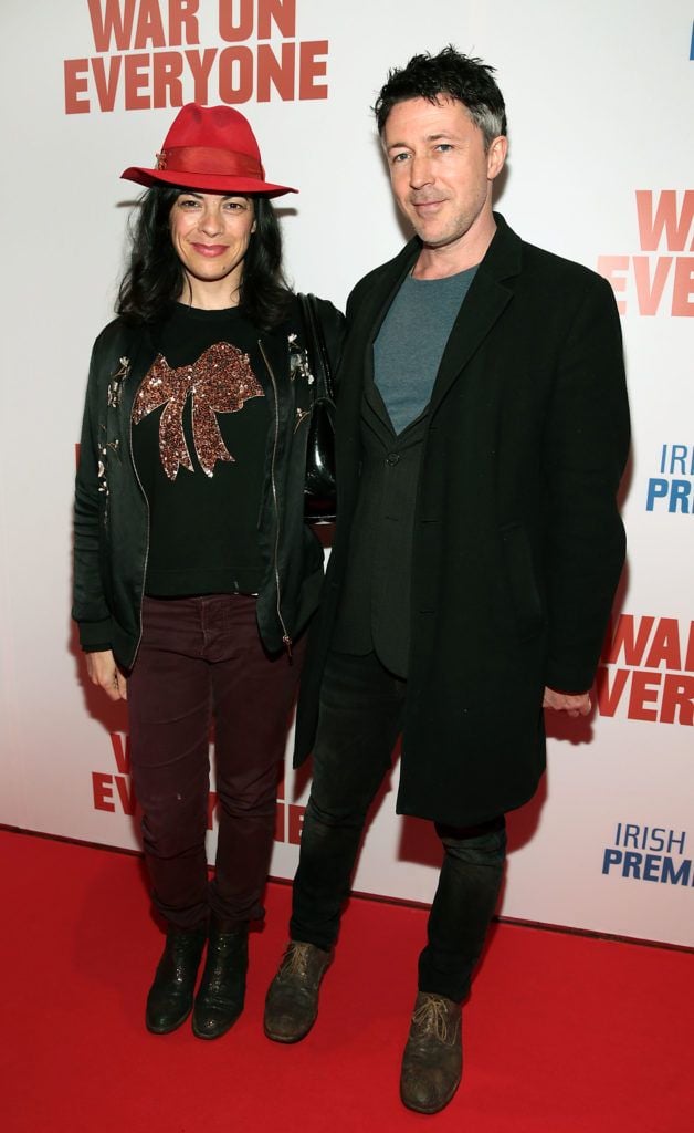 Camille O Sullivan and Aidan Gillen pictured at the Irish premiere screening of War On Everyone at the Lighthouse Cinema, Dublin (Pictures: Brian McEvoy).