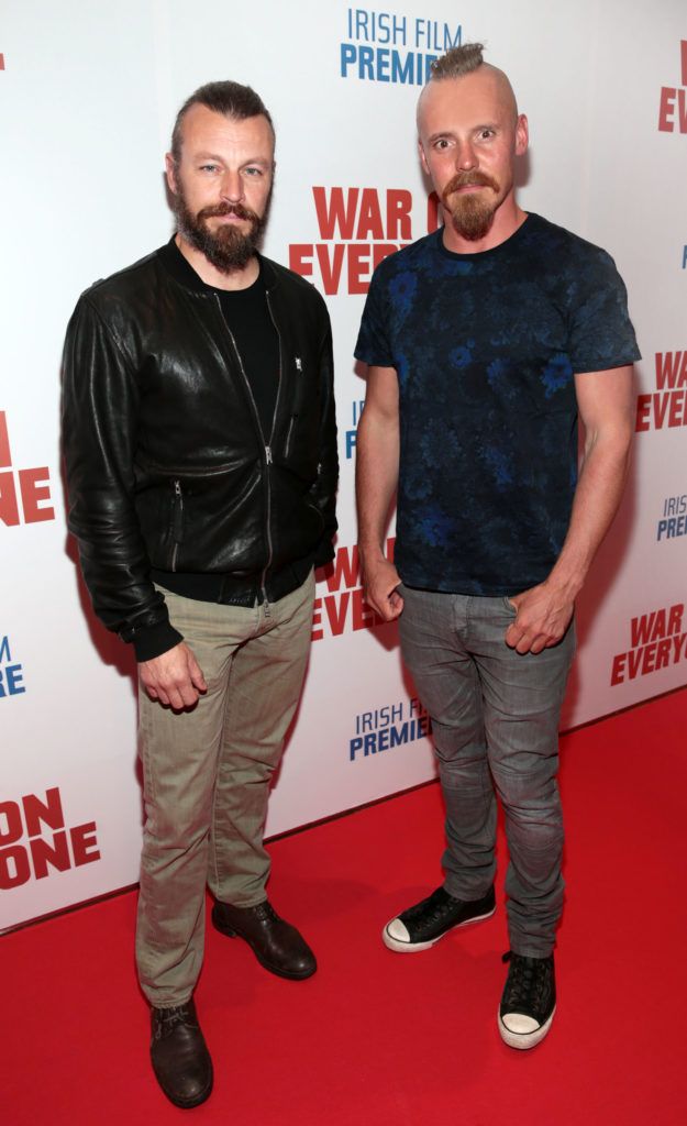 Peter Franzrn and Jasper Paakkonen pictured at the Irish premiere screening of War On Everyone at the Lighthouse Cinema, Dublin (Pictures: Brian McEvoy).