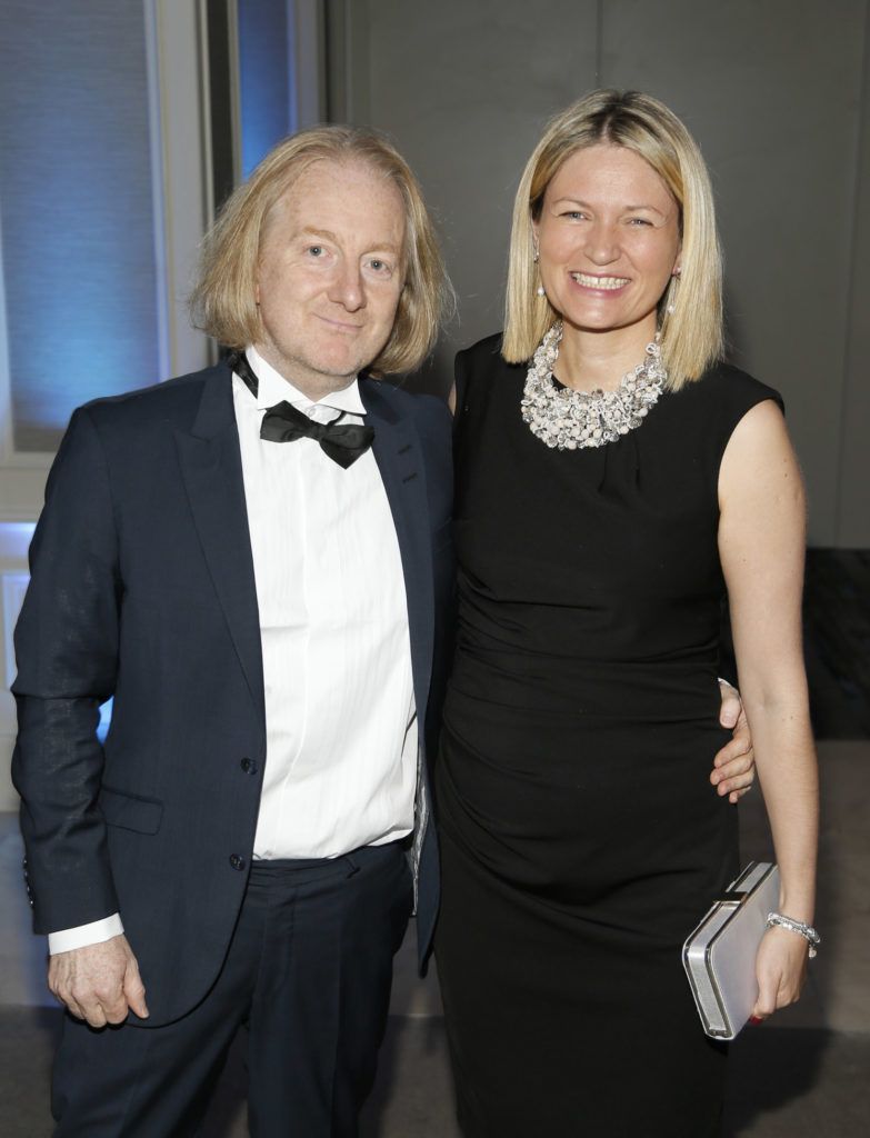 Barry Egan and Aoife MacGiollari at the Beacon Ball in aid of Beacon Hospital Patient and Research Trust held at the Double Tree by Hilton Hotel. Photo by Kieran Harnett