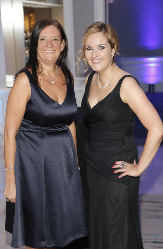 Muireann Feirtear and Gillian Fagan at the Beacon Ball in aid of Beacon Hospital Patient and Research Trust held at the Double Tree by Hilton Hotel. Photo by Kieran Harnett