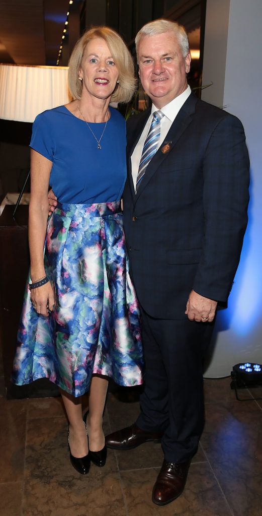 Gaa President Aogan o Fearghail and his wife Frances at Dublin's All Ireland Football celebration dinner at the Gibson Hotel, Point Village Dublin (Picture: Brian McEvoy).