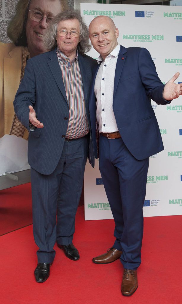 Michael Flynn AKA Mattress Mick with Paul Kelly at the Premier of MATTRESS MEN at the Lighthouse Cinema, Dublin.
Photo: Peter Houlihan