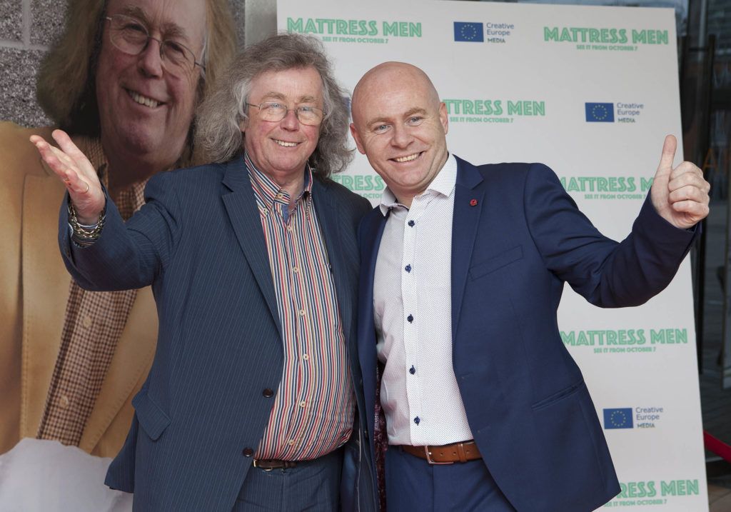 Michael Flynn AKA Mattress Mick and Paul Kelly at the Premier of MATTRESS MEN at the Lighthouse Cinema, Dublin.
Photo: Peter Houlihan